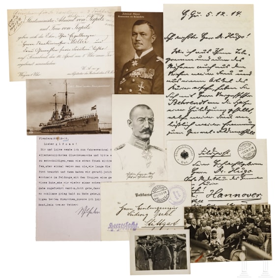 Autographs of important personalities of World War I