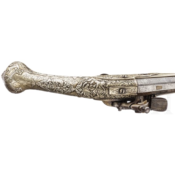 Miquelet pistol with silverstock, Ottoman Empire, Albanian circa 1850