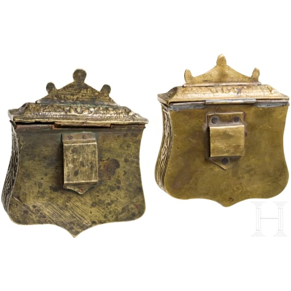 Two Ottoman/Greek cartouche boxes, 19th century