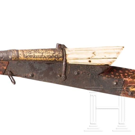 An Indian matchlock musket with gold inlaid barrel, ca. 1800