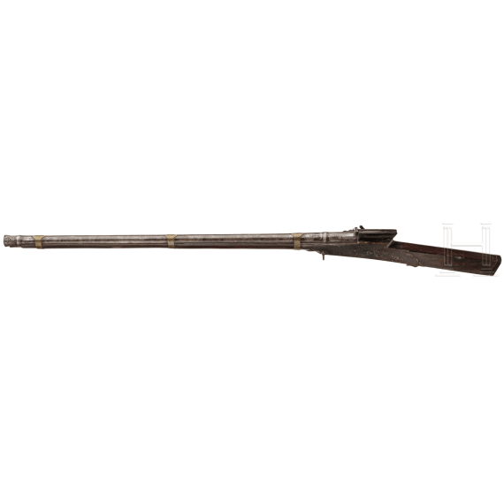 A heavy Indian matchlock rifle, 19th century