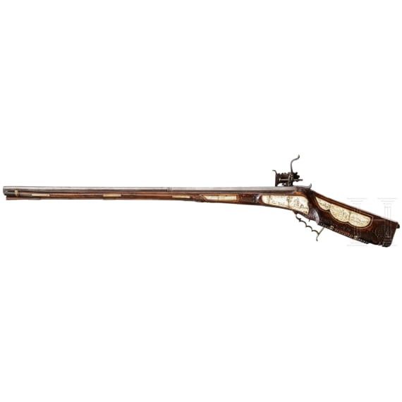 A German wheellock rifle with bone veneer, circa 1700
