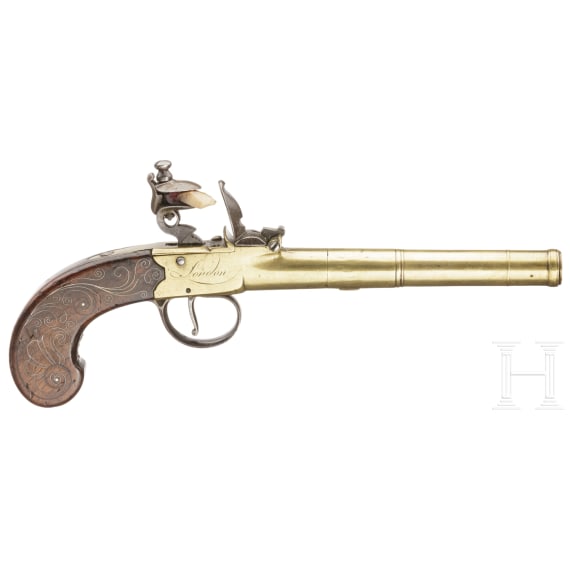 A brass flintlock pistol, Ketland & Co. (Birmingham/London), circa 1790