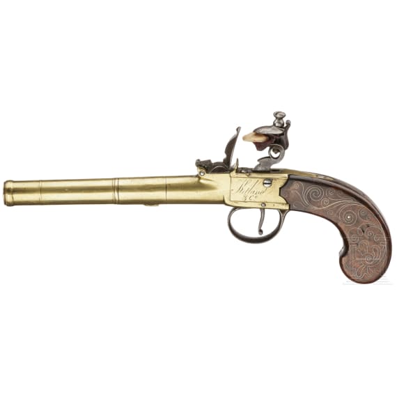 A brass flintlock pistol, Ketland & Co. (Birmingham/London), circa 1790