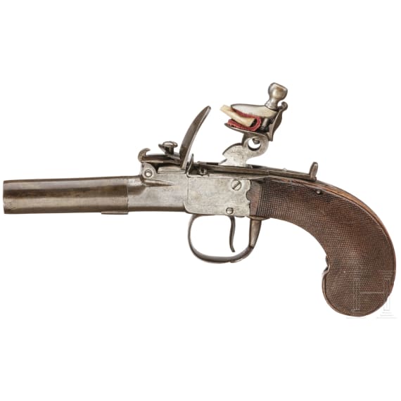 A Belgian flintlock pocket pistol, circa 1800
