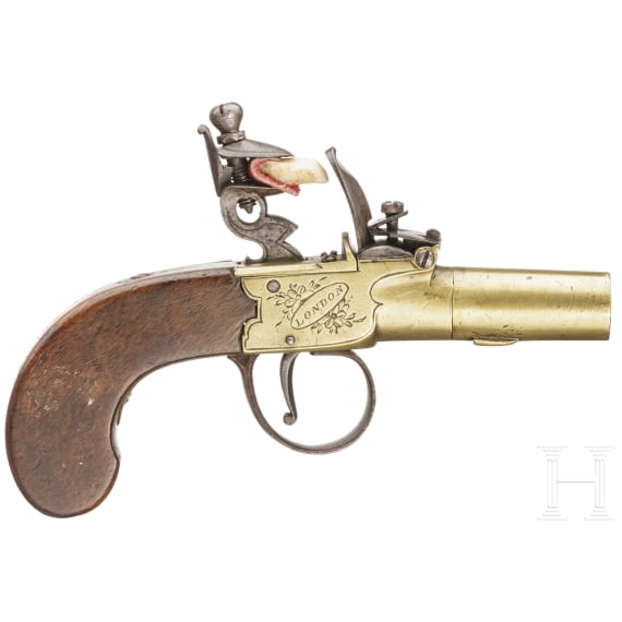 A British flintlock pocket pistol, Sharpe (London), circa 1800