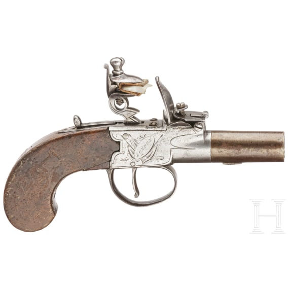 A flintlock pocket pistol by Spencer in London, circa 1800
