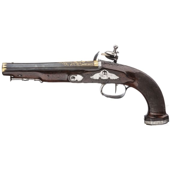 A French flintlock pistol, Fauleau Avallon, circa 1810