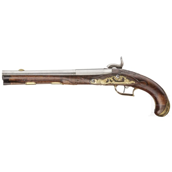 A German pewrcussionpistol, ca. 1760