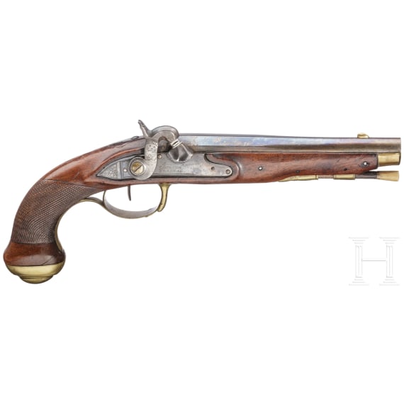 A French percussion pistol, circa 1780