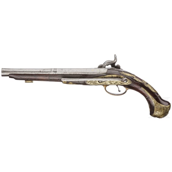 A percussion pistol by Busoms, Ripoll, circa 1790