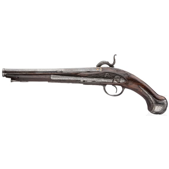 A percussion pistol, Spain, circa 1790