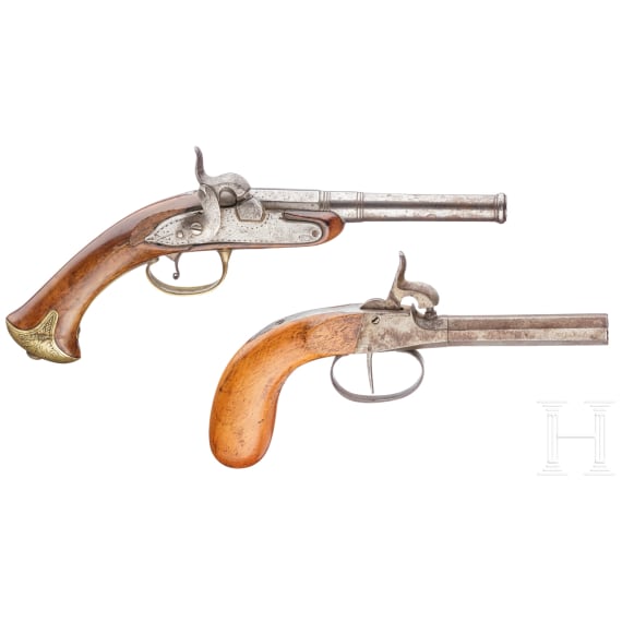 Two percussion pistols, 18th/19th century
