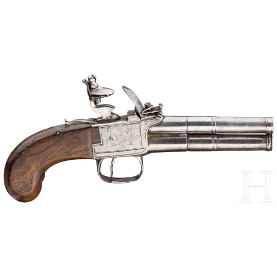 A flintlock pocket pistols by Hadley, London, circa 1800