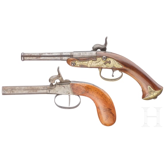 Two percussion pistols, 18th/19th century