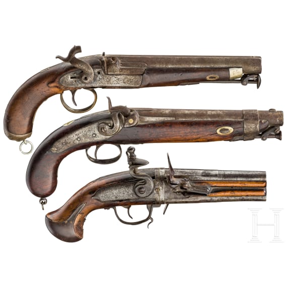 three pistols, 18. & 19. century