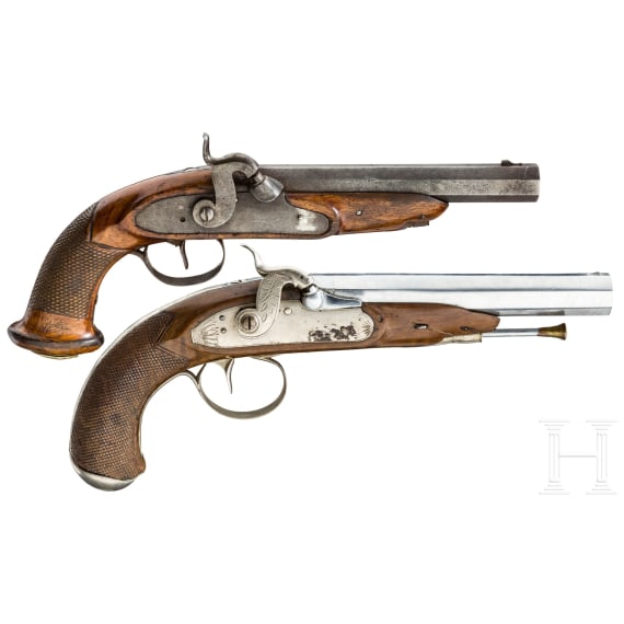two percussion pistols, Li&egrave;ge, around 1820/1840