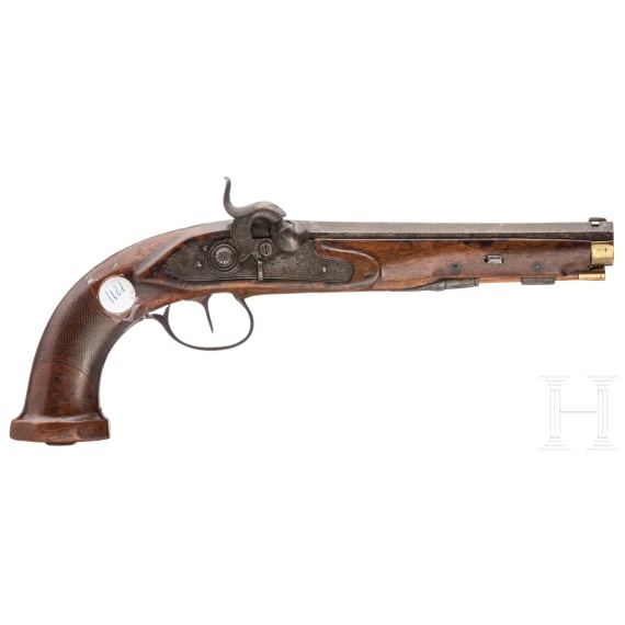 A percussion pistol, France, circa 1830