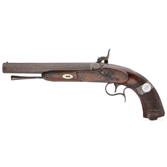A percussion pistol, France, circa 1830