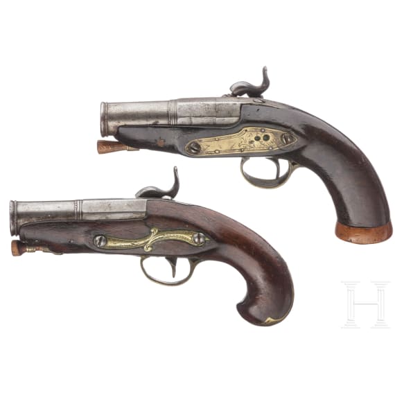 Two percussion pocket pistols, Spain, circa 1830/40