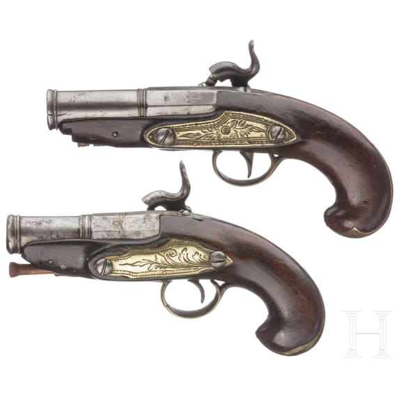 Two percussion pocket pistols, Spain, circa 1830/40