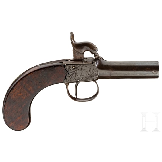 a percussion derringer, Smith, London, around 1840