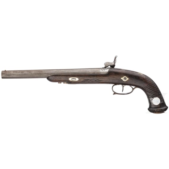 A percussion pistol, Belgium, circa 1840/50
