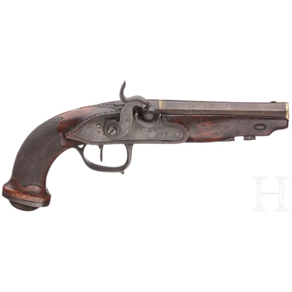 A percussion pocket pistol, France, circa 1850