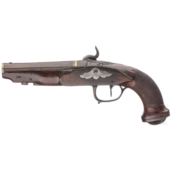 A percussion pocket pistol, France, circa 1850