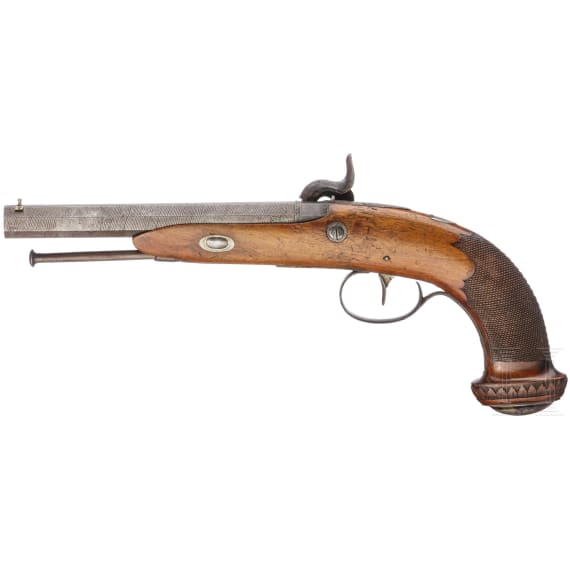 A percussion pistol, Li&egrave;ge, circa 1850