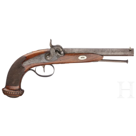 A percussion pistol, Li&egrave;ge, circa 1850