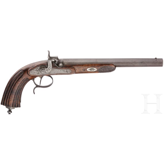 A percussion pistol by Chapelle Fils, St. &Eacute;tienne, circa 1860