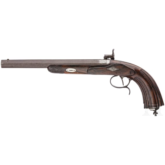 A percussion pistol by Chapelle Fils, St. &Eacute;tienne, circa 1860