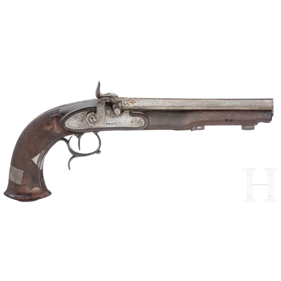 A percussion pistol by S.Mazza, Naples, circa 1860