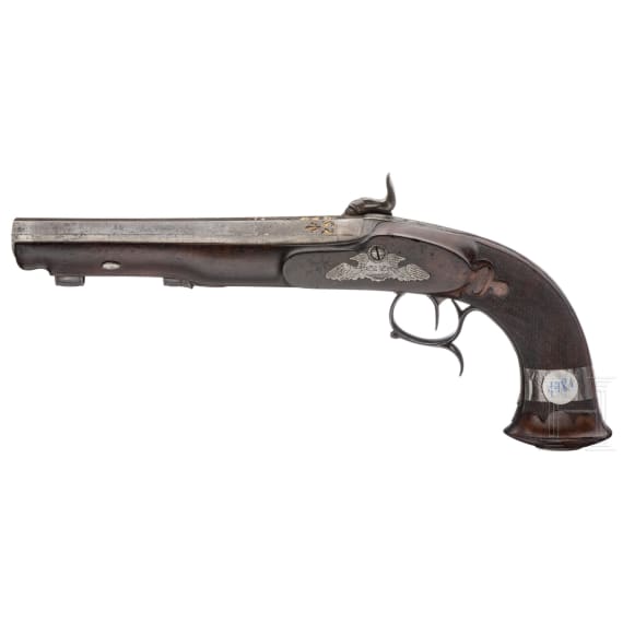 A percussion pistol by S.Mazza, Naples, circa 1860