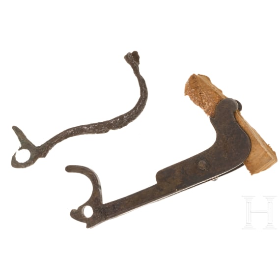 Two cocks for German matchlock rifles, 16th century