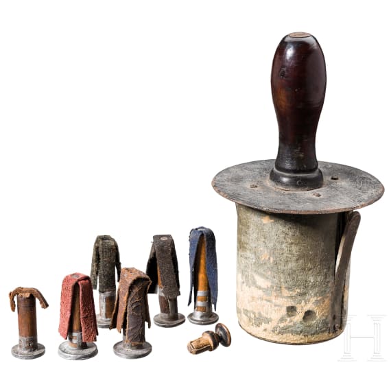 Eight German muzzle caps, 17th/18th century