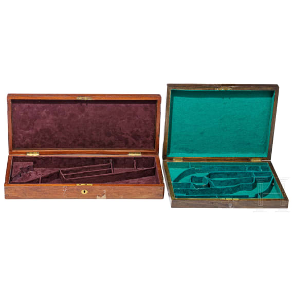 Lot of wooden cases for handguns, 19/20th century