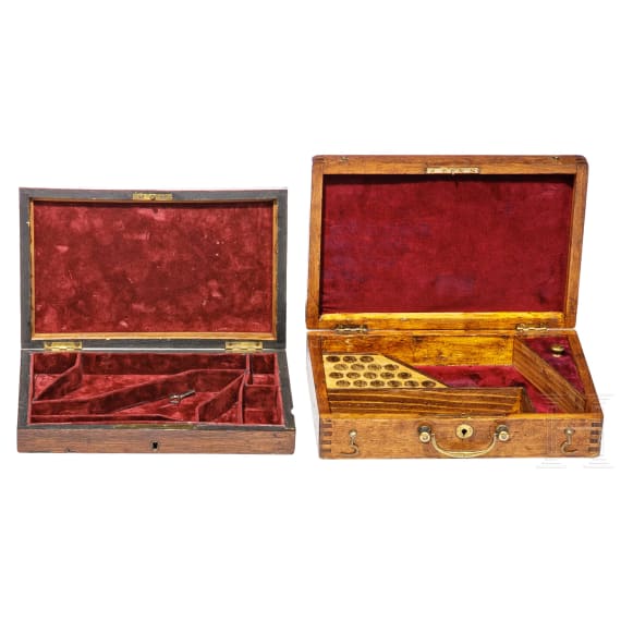 Lot of wooden cases for handguns, 19/20th century