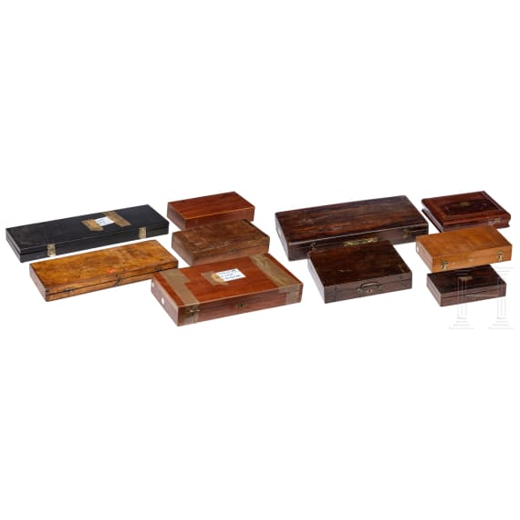 Lot of wooden cases for handguns, 19/20th century