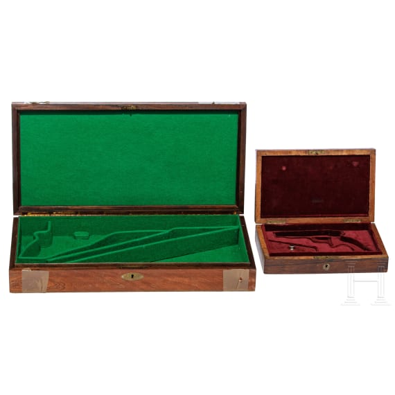 Lot of wooden cases for handguns, 19/20th century