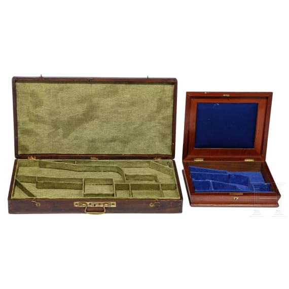 Lot of wooden cases for handguns, 19/20th century