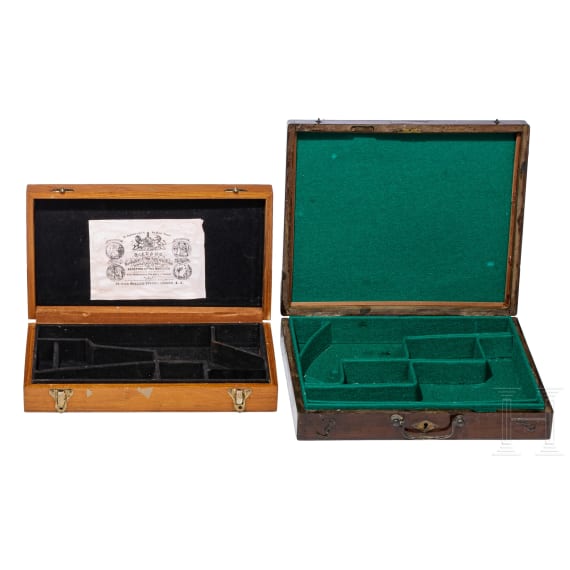 Lot of wooden cases for handguns, 19/20th century
