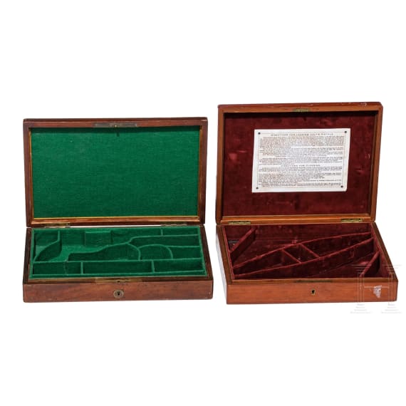 Lot of wooden cases for handguns, 19/20th century