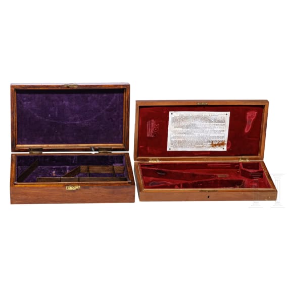 Lot of wooden cases for handguns, 19/20th century