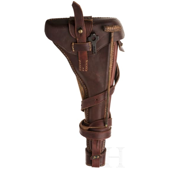 An Artillery Luger by DWM, 1917, with shoulder stock and holster