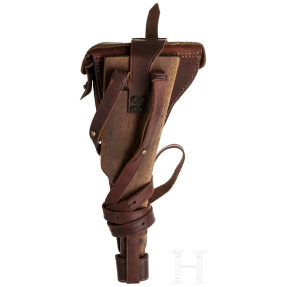 An Artillery Luger by DWM, 1917, with shoulder stock and holster