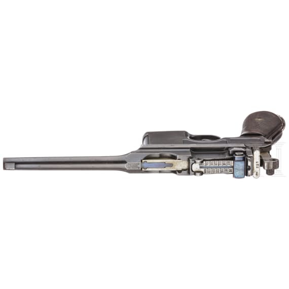 A "Broomhandle" Mauser C 96 "Wartime Commercial", with shoulder stock and leather harness