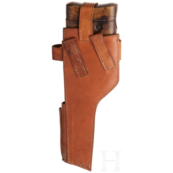 A "Broomhandle" Mauser C 96 "Wartime Commercial", with shoulder stock and leather harness