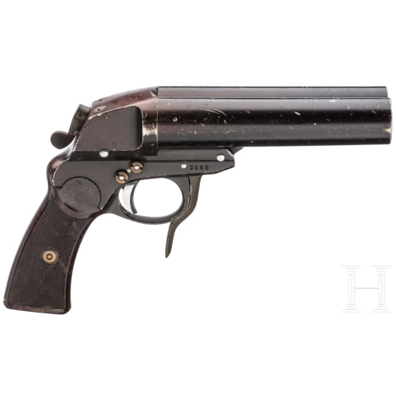 An early-pattern double-barrel flare gun, Mod. L, Luftwaffe